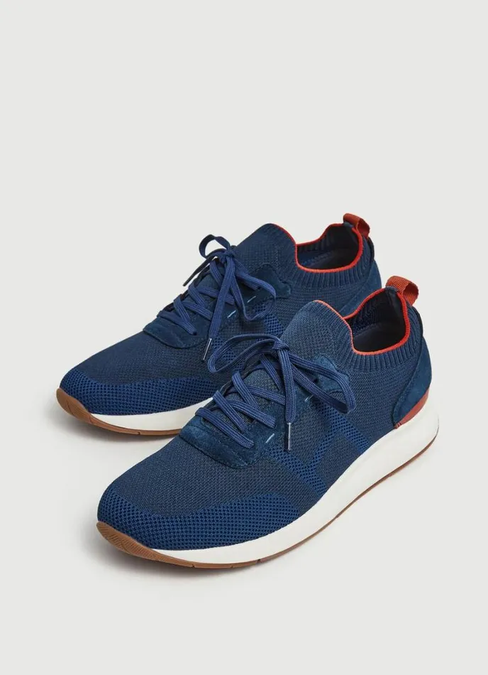 Men Knit Design Trainers Navy Hackett London Trainers