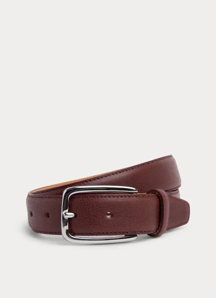 Men Leather Belt Oxblood Red Hackett London Belts