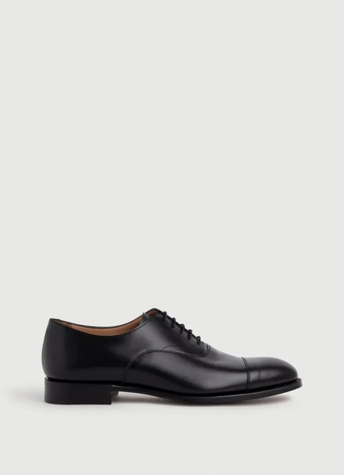 Men Leather Oxford Shoes Black Hackett London Hackett X Cheaney