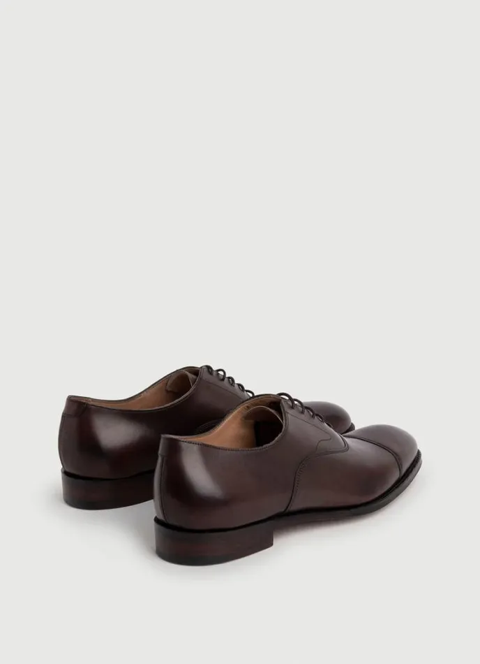 Men Leather Oxford Shoes Dark Brown Hackett London Formal Shoes
