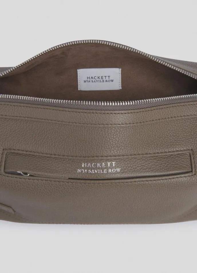 Men Leather Toiletry Bag Toffee Brown Hackett London Bags and Luggage