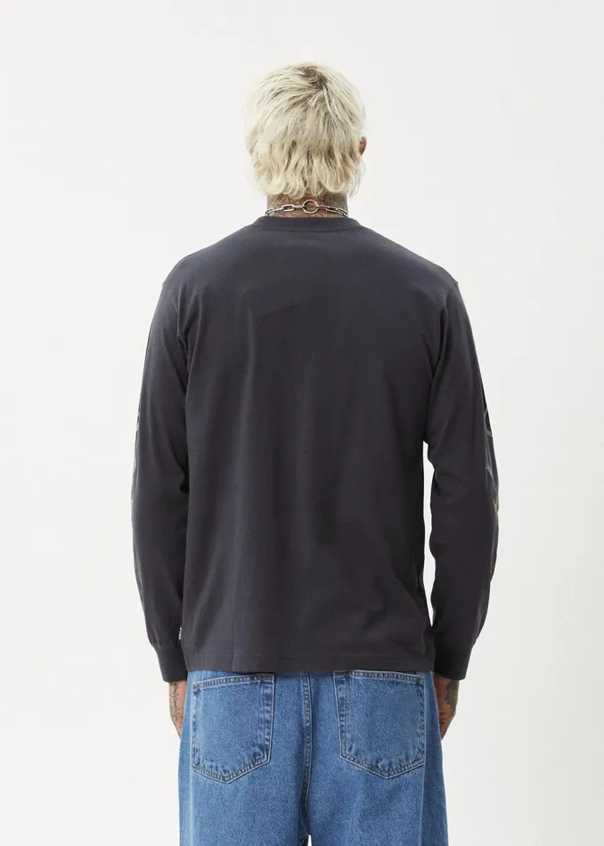 Men Long Sleeve Afends AFENDS Mens Scorched 8211 Long Sleeve Tee 8211 Charcoal