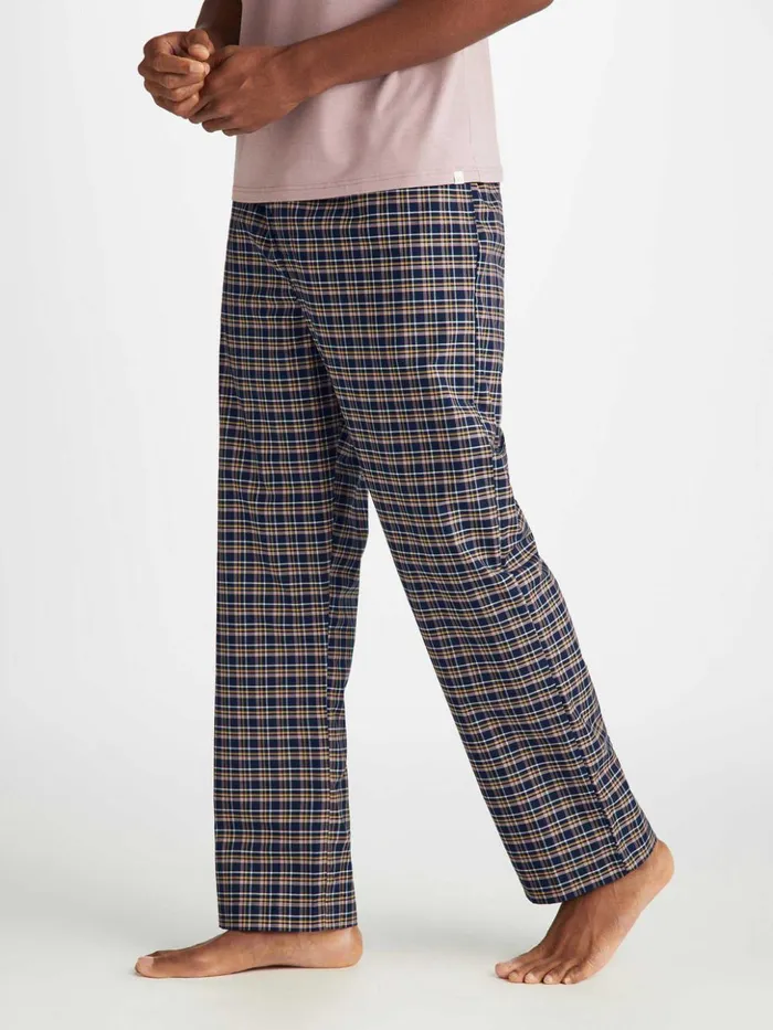 Men Lounge Pants Barker 37 Cotton Navy Derek Rose Lounge Pants