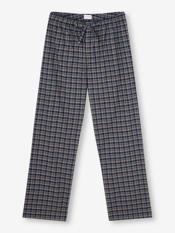 Men Lounge Pants Barker 37 Cotton Navy Derek Rose Lounge Pants
