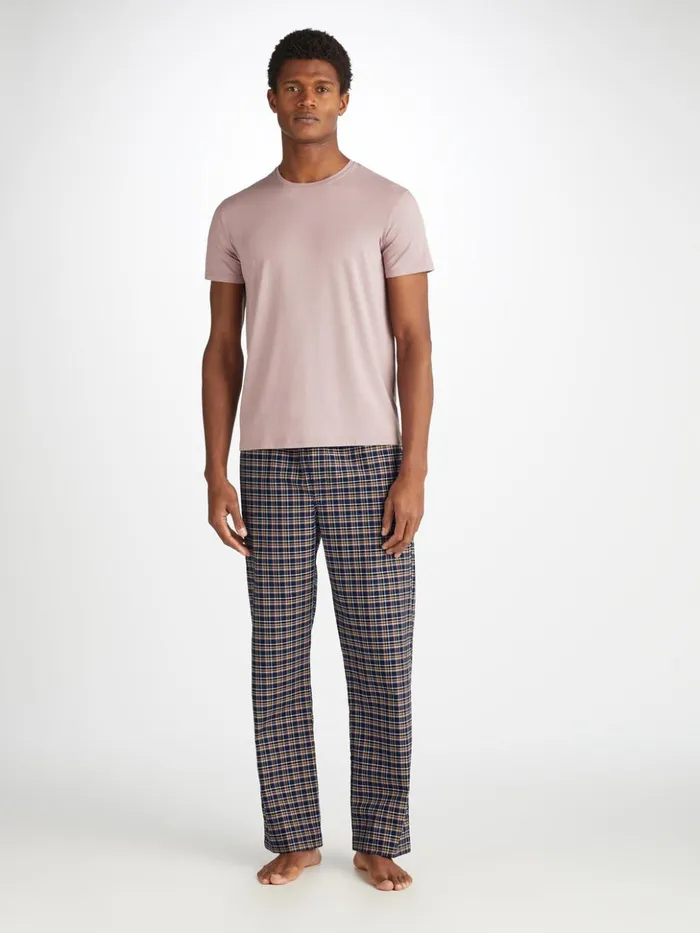 Men Lounge Pants Barker 37 Cotton Navy Derek Rose Lounge Pants