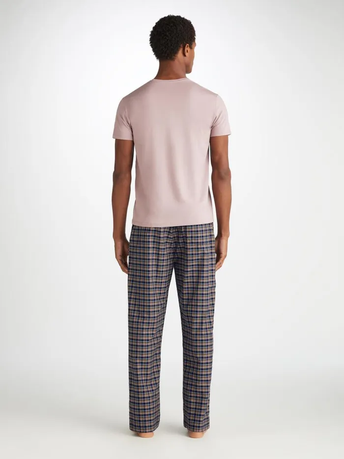 Men Lounge Pants Barker 37 Cotton Navy Derek Rose Lounge Pants