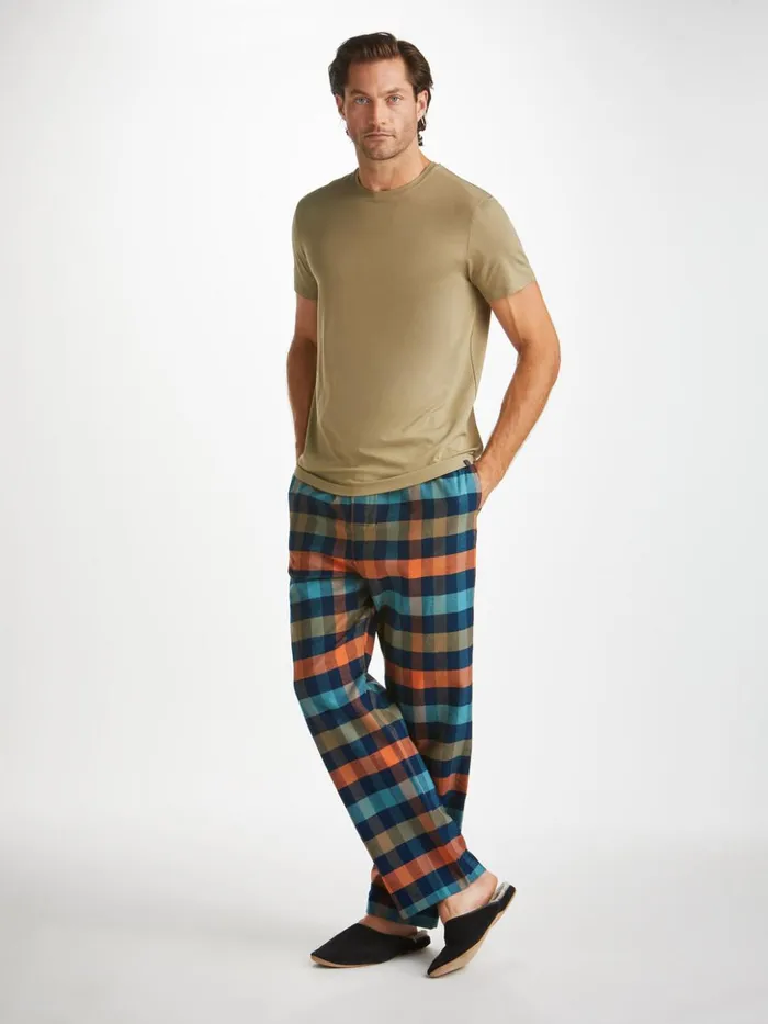 Men Lounge Pants Kelburn 40 Brushed Cotton Multi Derek Rose Lounge Pants