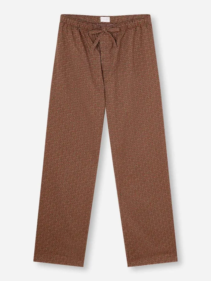 Men Lounge Pants Ledbury 72 Cotton Batiste Burgundy Derek Rose Lounge Pants
