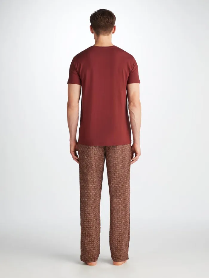 Men Lounge Pants Ledbury 72 Cotton Batiste Burgundy Derek Rose Lounge Pants