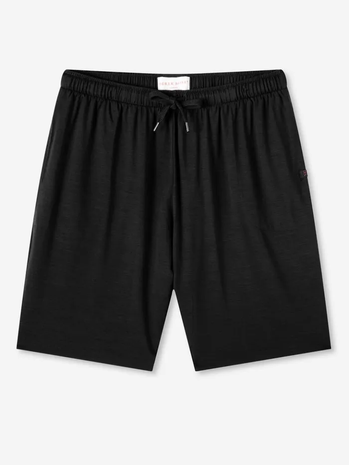 Men Lounge Shorts Basel Micro Modal Stretch Black Derek Rose Lounge Shorts