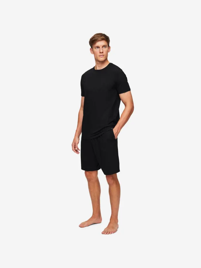 Men Lounge Shorts Basel Micro Modal Stretch Black Derek Rose Lounge Shorts