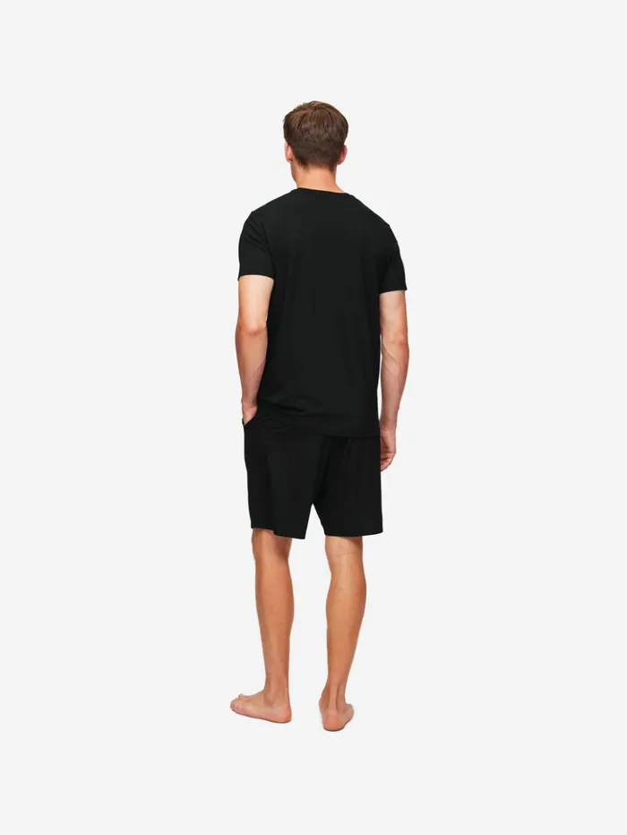Men Lounge Shorts Basel Micro Modal Stretch Black Derek Rose Lounge Shorts