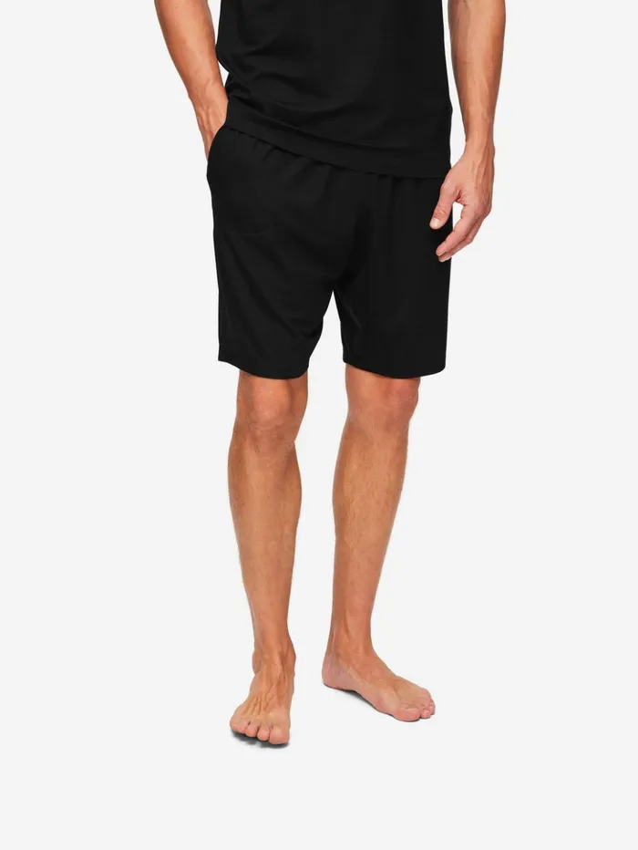 Men Lounge Shorts Basel Micro Modal Stretch Black Derek Rose Lounge Shorts