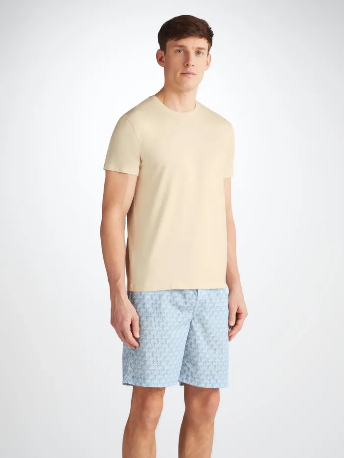 Men Lounge Shorts Ledbury 72 Cotton Batiste Blue Derek Rose Lounge Shorts