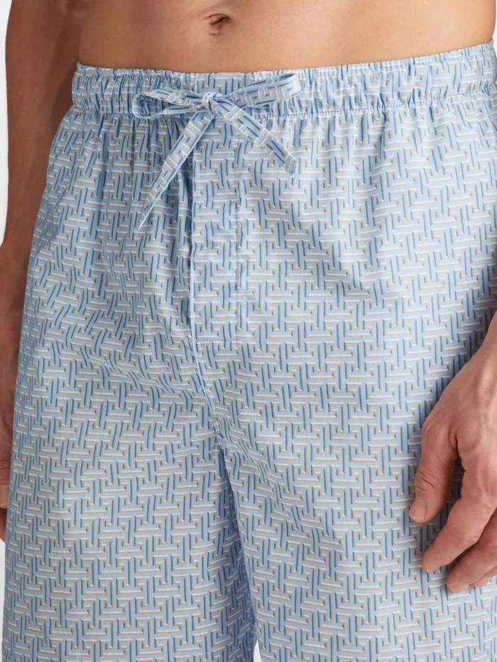 Men Lounge Shorts Ledbury 72 Cotton Batiste Blue Derek Rose Lounge Shorts