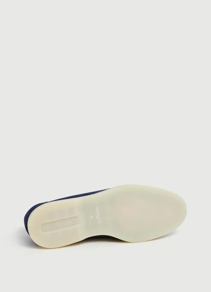 Men Minimalist Suede Moccasins Navy Hackett London Casual Shoes