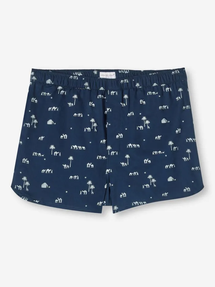 Men Modern Fit Boxers Nelson 99 Cotton Batiste Navy Derek Rose Modern Fit Boxer Shorts