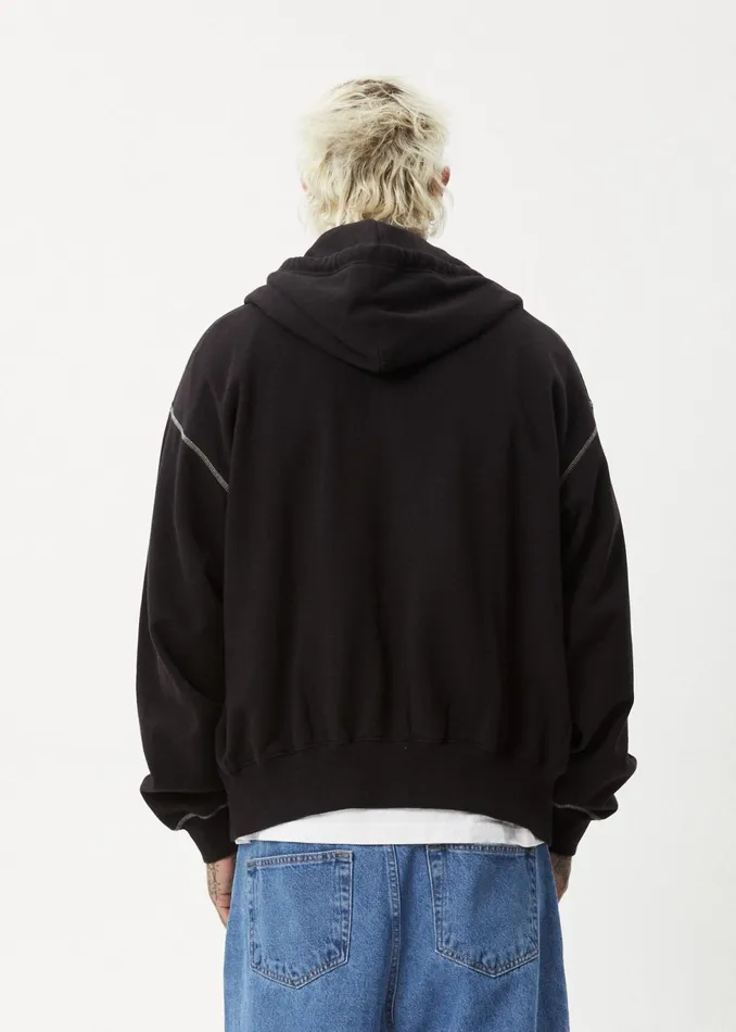 Men Outerwear Afends AFENDS Mens Burner 8211 Zip Hood 8211 Black