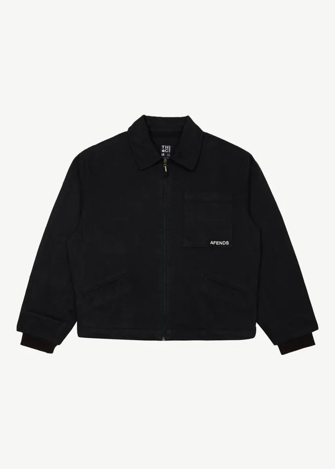 Men Outerwear Afends AFENDS Mens Oracle 8211 Carpenter Jacket 8211 Black