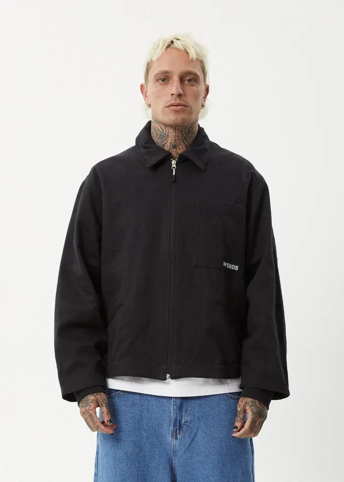 Men Outerwear Afends AFENDS Mens Oracle 8211 Carpenter Jacket 8211 Black