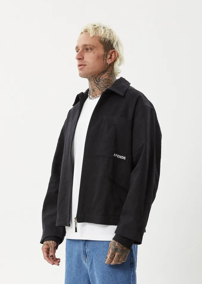 Men Outerwear Afends AFENDS Mens Oracle 8211 Carpenter Jacket 8211 Black