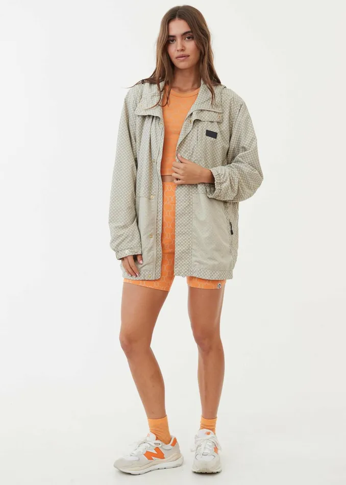 Men Outerwear Afends Anthology 8211 Unisex Unisex Recycled Nylon Anorak 8211 Cement 8211 AFENDS