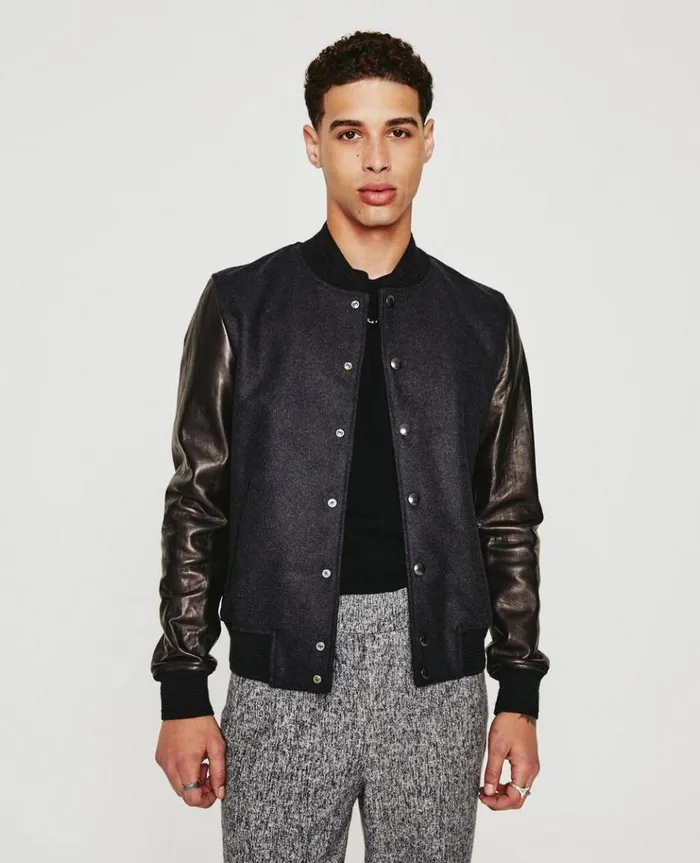 Men Outerwear AG Jeans Berret Bomber CharcoalBlack