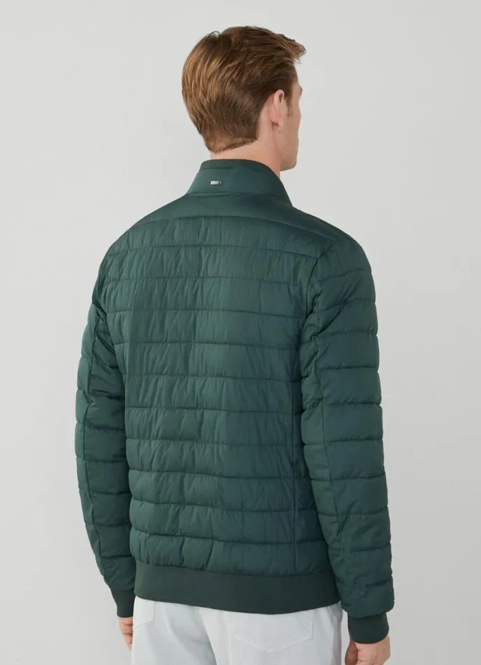 Men Padded Blouson Jacket Bottle Green Hackett London Coats and Jackets