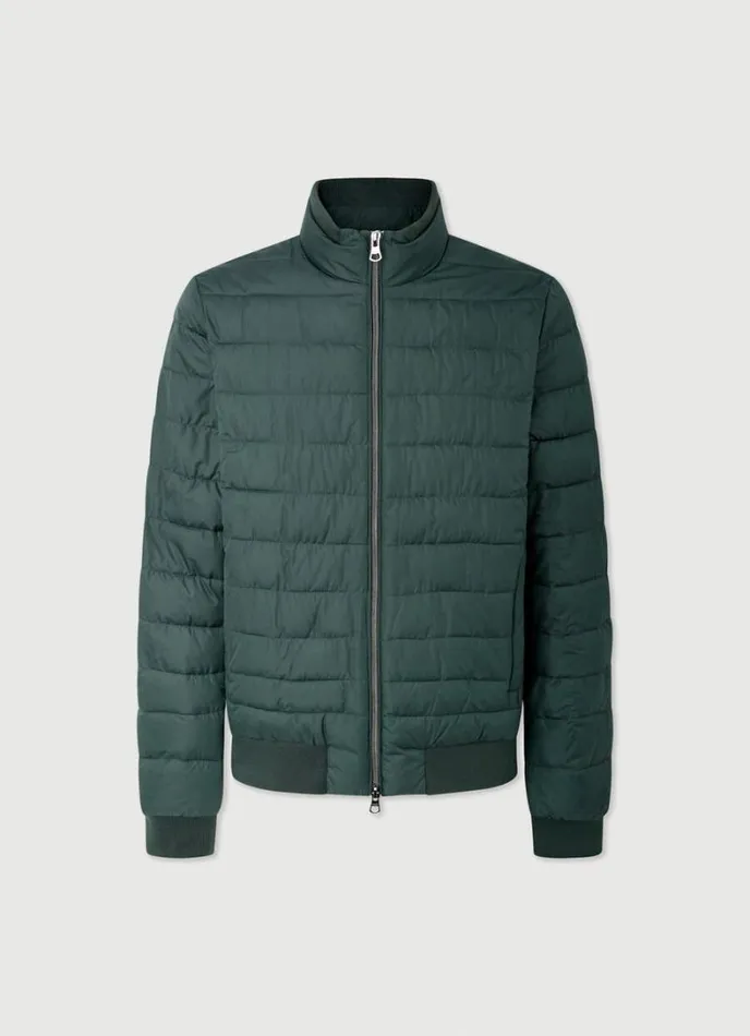 Men Padded Blouson Jacket Bottle Green Hackett London Coats and Jackets