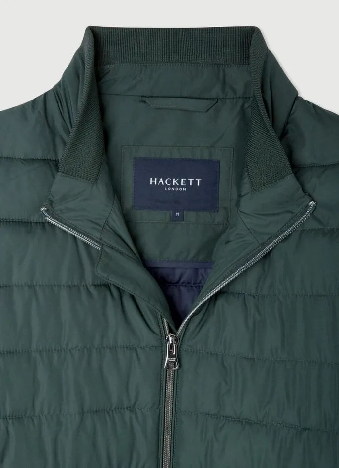 Men Padded Blouson Jacket Bottle Green Hackett London Coats and Jackets