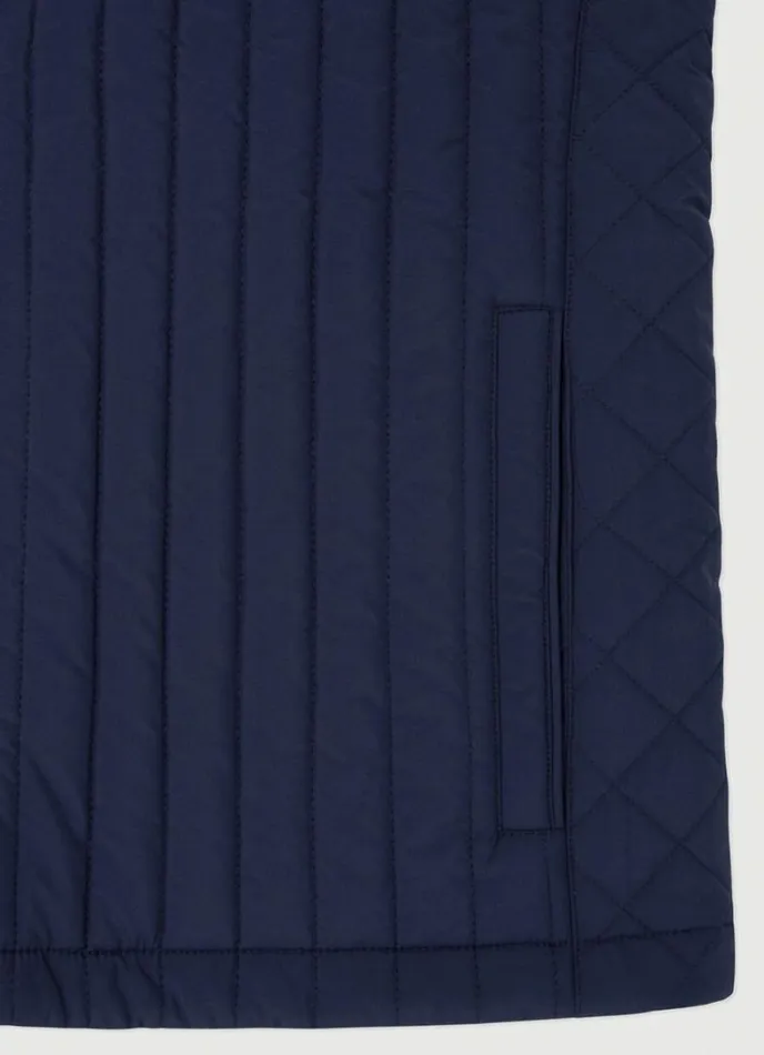 Men Padded Hybrid Gilet Navy Blazer Hackett London Coats and Jackets