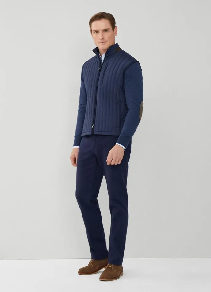 Men Padded Hybrid Gilet Navy Blazer Hackett London Coats and Jackets