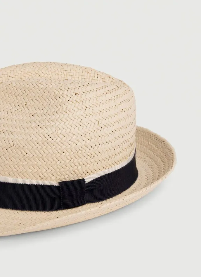Men Panama Hat Canvas White Hackett London Scarves and Caps