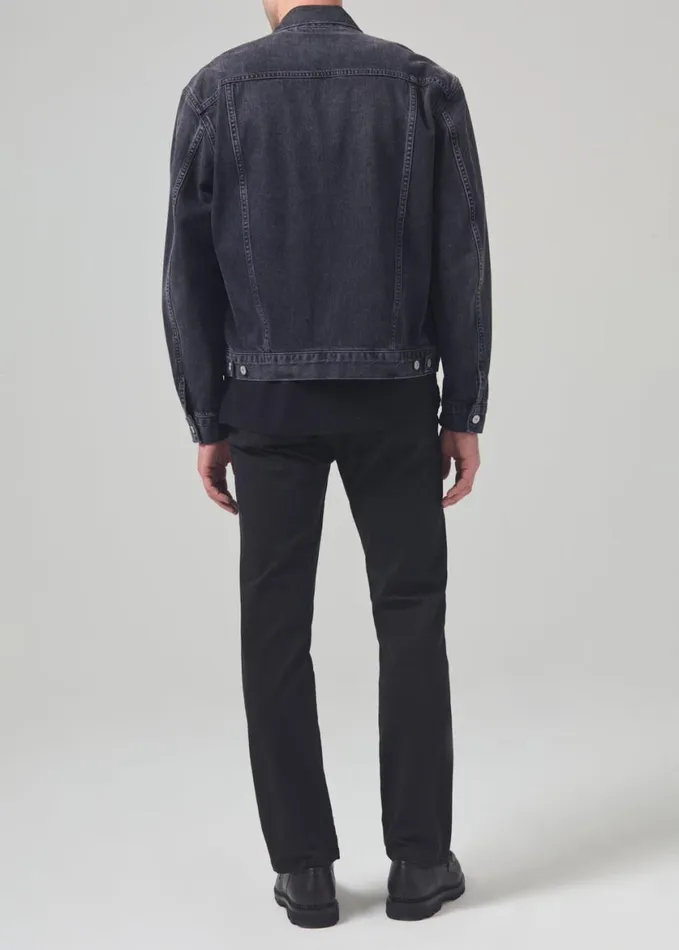 Men Pants Citizens Of Humanity London Tapered Slim Italian Twill Washed Black