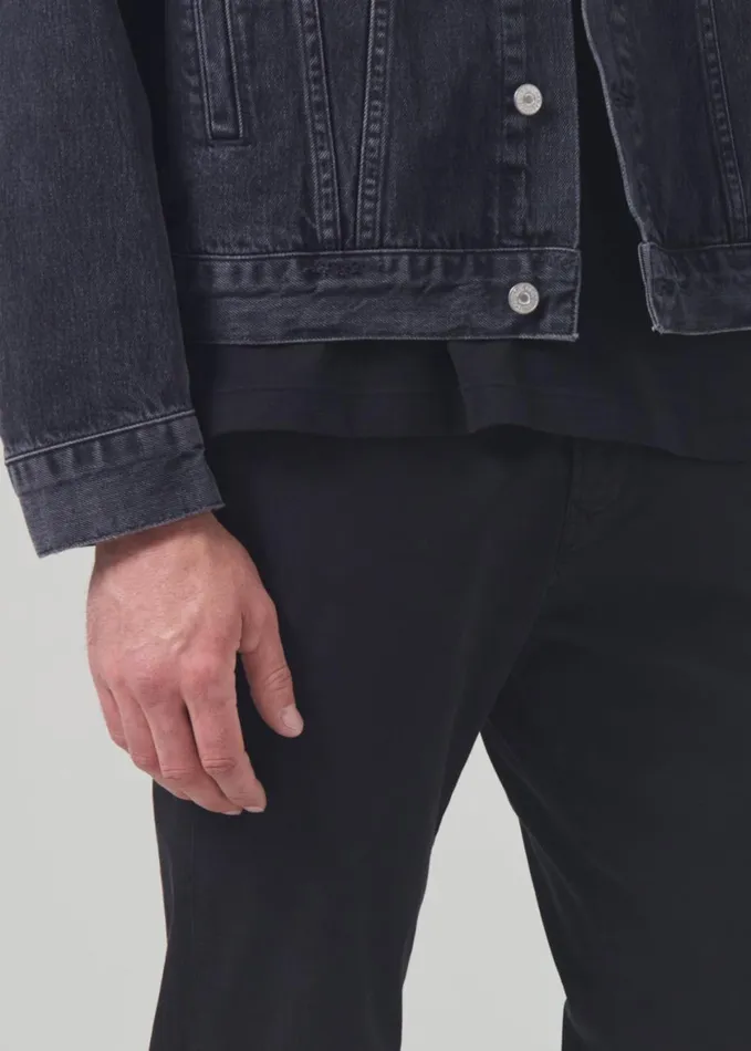 Men Pants Citizens Of Humanity London Tapered Slim Italian Twill Washed Black