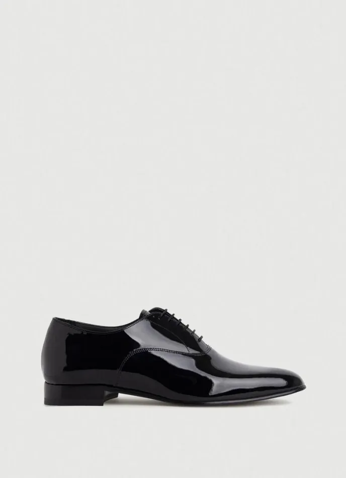 Men Patent Leather Oxford Shoes Black Hackett London Hackett X Cheaney