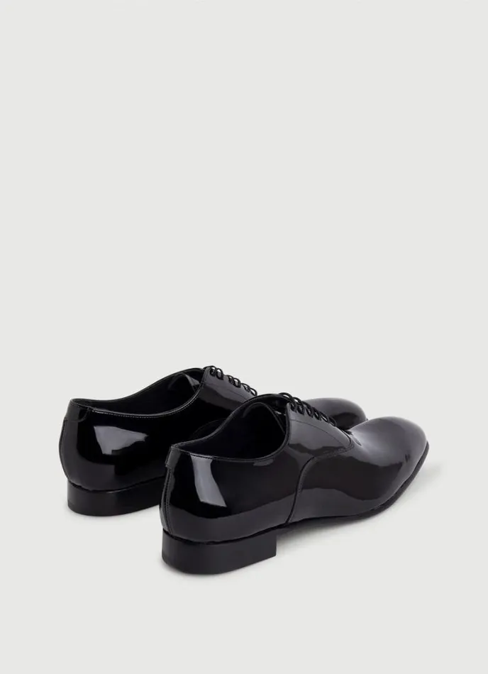 Men Patent Leather Oxford Shoes Black Hackett London Hackett X Cheaney