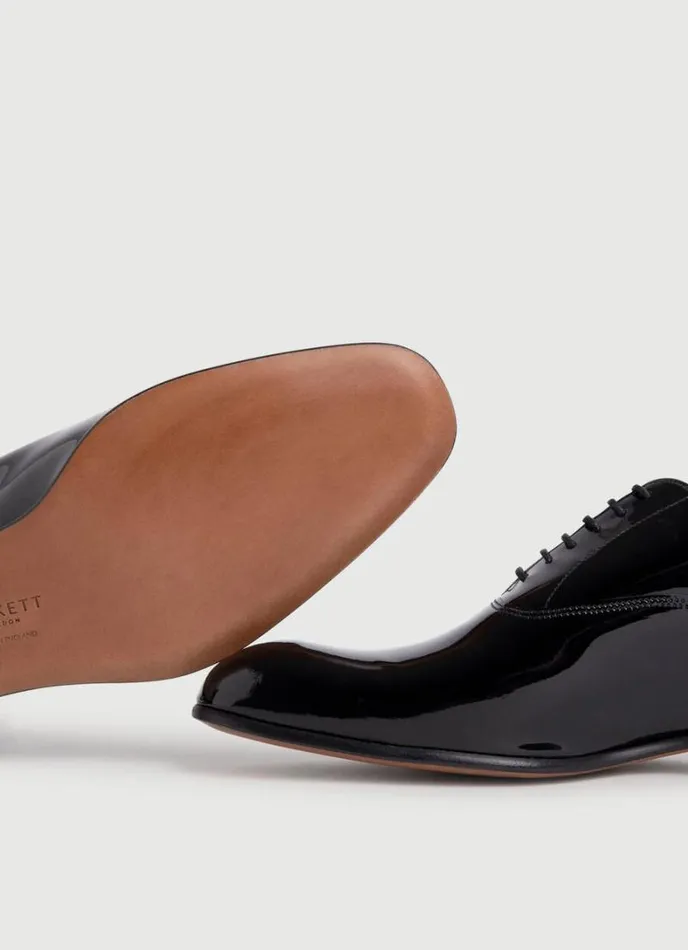 Men Patent Leather Oxford Shoes Black Hackett London Hackett X Cheaney