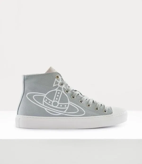 Men Plimsoll High Top Canvas Pearl Grey Viviennewestwood Trainers