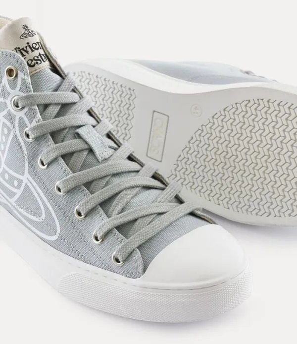Men Plimsoll High Top Canvas Pearl Grey Viviennewestwood Trainers