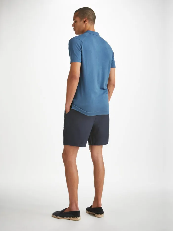 Men Polo Shirt Jacob Sea Island Cotton Blue Derek Rose Sea Island Cotton Polo Shirts