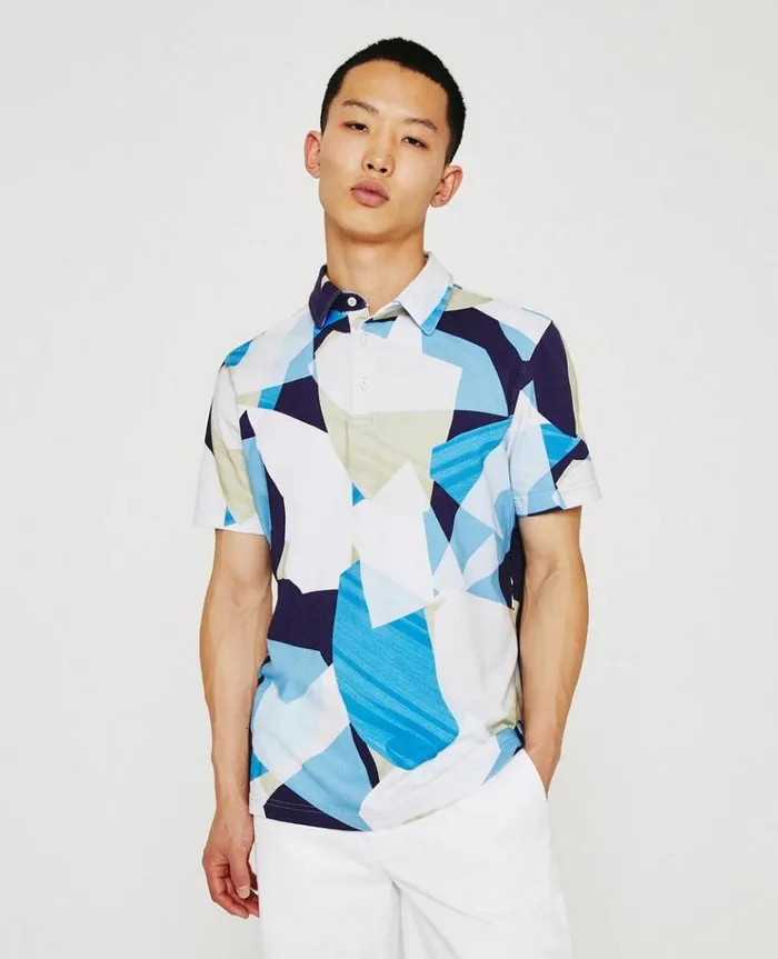 Men Polos AG Jeans Bryce SS Polo Color Blocks
