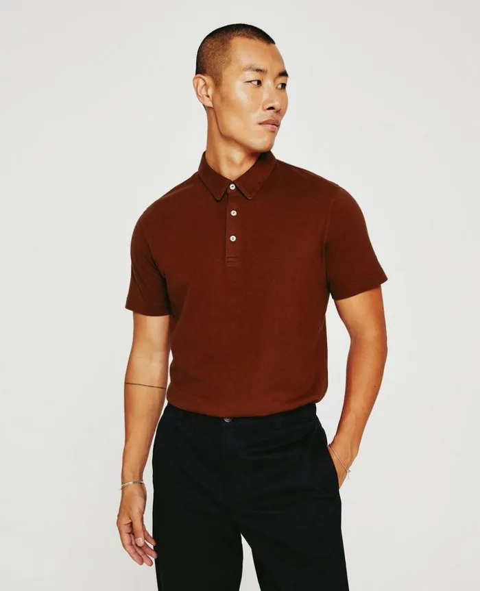 Men Polos AG Jeans Bryce SS Polo Dark Sangria