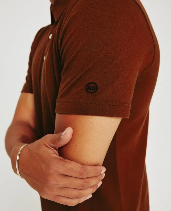 Men Polos AG Jeans Bryce SS Polo Dark Sangria Men Polos AG Jeans Bryce SS Polo Dark Sangria