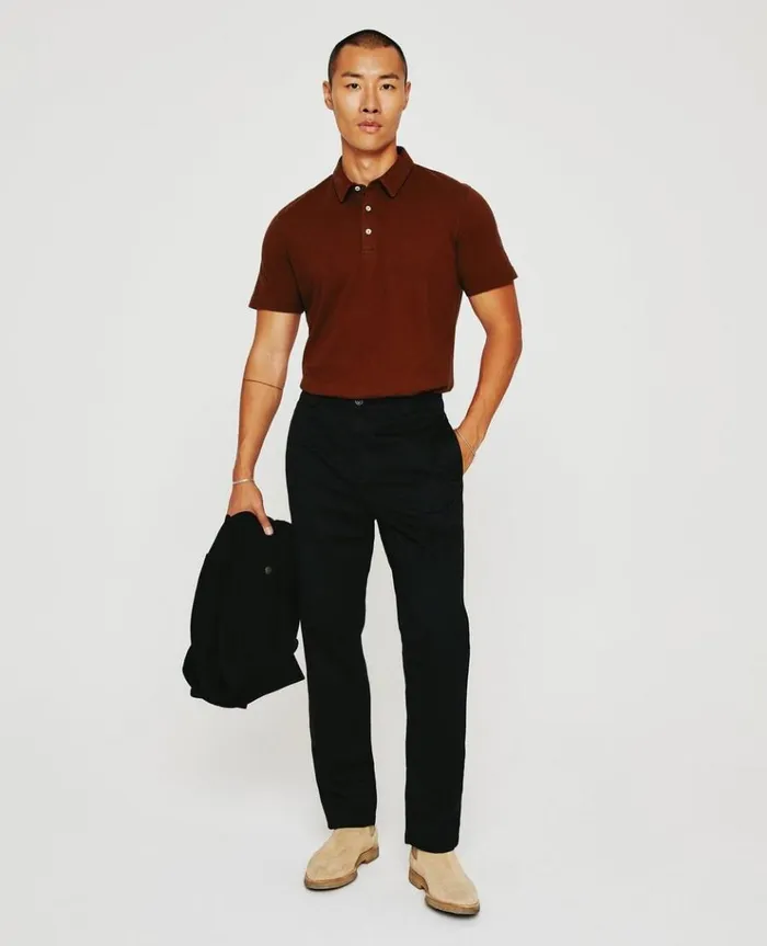 Men Polos AG Jeans Bryce SS Polo Dark Sangria Men Polos AG Jeans Bryce SS Polo Dark Sangria