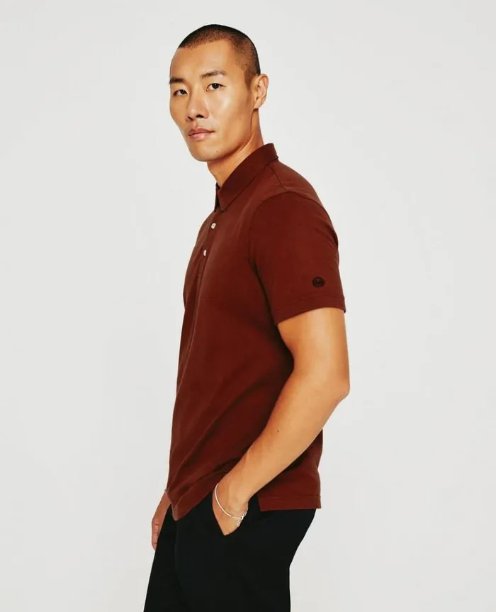 Men Polos AG Jeans Bryce SS Polo Dark Sangria Men Polos AG Jeans Bryce SS Polo Dark Sangria