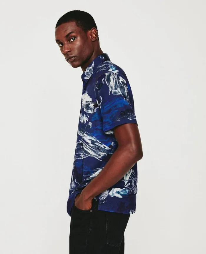 Men Polos AG Jeans Bryce SS Polo Garden Camo Navy Multi Men Polos AG Jeans Bryce SS Polo Garden Camo Navy Multi