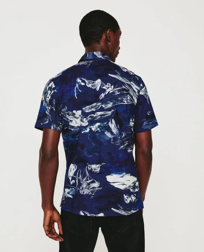 Men Polos AG Jeans Bryce SS Polo Garden Camo Navy Multi Men Polos AG Jeans Bryce SS Polo Garden Camo Navy Multi