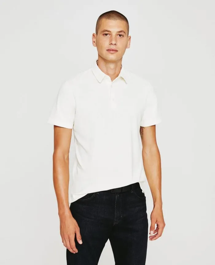 Men Polos AG Jeans Bryce SS Polo Ivory Dust