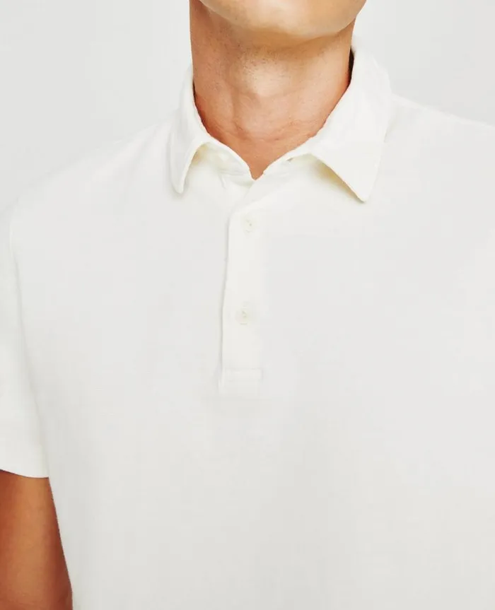Men Polos AG Jeans Bryce SS Polo Ivory Dust Men Polos AG Jeans Bryce SS Polo Ivory Dust